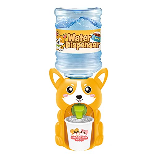 LUOZZY Mini Water Dispenser for Kids Lovely Cartoon Piggy Frog Water Machine Kids Drinking Water Fountains Toys for Kids (Corgi)