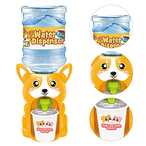 LUOZZY Mini Water Dispenser for Kids Lovely Cartoon Piggy Frog Water Machine Kids Drinking Water Fountains Toys for Kids (Corgi)