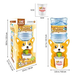 LUOZZY Mini Water Dispenser for Kids Lovely Cartoon Piggy Frog Water Machine Kids Drinking Water Fountains Toys for Kids (Corgi)