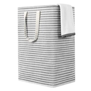 zero jet lag 72l laundry hamper with handles large laundry basket laundry bin collapsable dirty clothes basket laundry bag foldable dirty clothes hamper (striped grey)