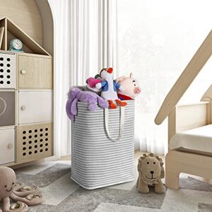 ZERO JET LAG 72L Laundry Hamper with Handles Large Laundry Basket Laundry Bin Collapsable Dirty Clothes Basket Laundry Bag Foldable Dirty Clothes Hamper (Striped Grey)