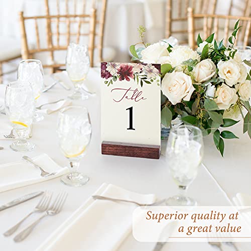 Tidita Place Card Holder 4.8x1.2x1- Wood Acrylic Sign Holders 20 Pack - Oak Wood Table Card Display Stands, Perfect for Table Number Signs, Wedding Party Events - Acrylic Sign NOT Included (20)