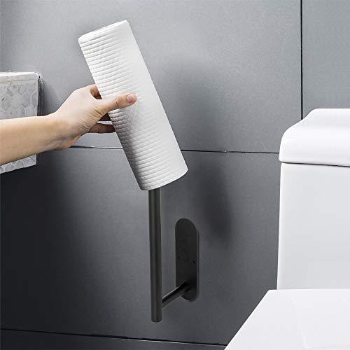 Adhesive Paper Roll Holder, Stainless Steel Paper Towel Holder Under Cabinet for Kitchen Bathroom