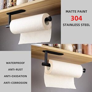 Adhesive Paper Roll Holder, Stainless Steel Paper Towel Holder Under Cabinet for Kitchen Bathroom