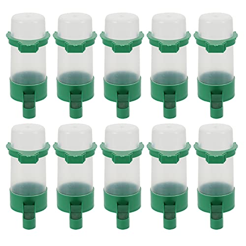 NUOBESTY Automatic Bird Water Dispenser, 10pcs Bird Feeder Drinker Waterer for Pigeon Quail Lovebirds Parrot Drinking Bottle |7X8.5CM