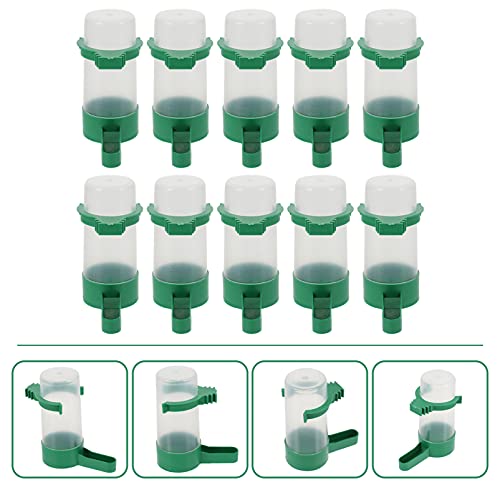 NUOBESTY Automatic Bird Water Dispenser, 10pcs Bird Feeder Drinker Waterer for Pigeon Quail Lovebirds Parrot Drinking Bottle |7X8.5CM