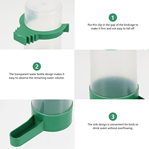 NUOBESTY Automatic Bird Water Dispenser, 10pcs Bird Feeder Drinker Waterer for Pigeon Quail Lovebirds Parrot Drinking Bottle |7X8.5CM