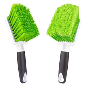 ittaho 2 pack wheel brush, include two type of bristles-soft gentle & stiff bristles,car interior detailing cleaning brush, carpet and upholstery tire cleaner for seat boat truck suv moto vehicle