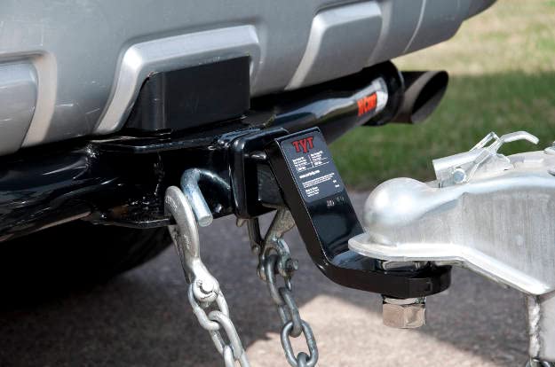 TYT Trailer Hitch Mount with 2" Ball,Free Advanced Hitch Lock, 4" Drop,Forged Solid Steel Towing Fits 2" Receiver, 2" Chrome Ball Head, 7,500 lbs, Black