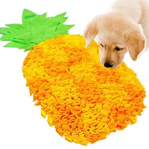 downtown pet supply - pineapple snuffle mat for dogs - chenille microfiber mat & interactive dog toy - slow dog treat dispenser - washer safe - 30 x 15 in