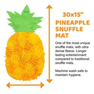 Downtown Pet Supply - Pineapple Snuffle Mat for Dogs - Chenille Microfiber Mat & Interactive Dog Toy - Slow Dog Treat Dispenser - Washer Safe - 30 x 15 in