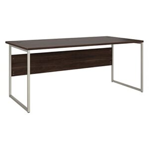 bush business furniture hybrid computer table desk with metal legs, 72w x 36d, black walnut