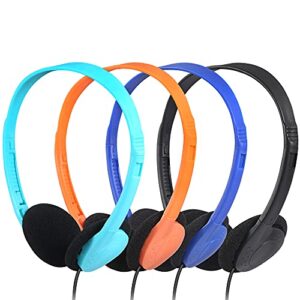 cn-outlet kids headphones bulk 12 pack multi colors for school classroom students teens children gift and adult (12 mixed)