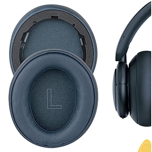 Geekria QuickFit Protein Leather Replacement Ear Pads for Anker Soundcore Life Q30, Soundcore by Anker Life Q35 Headphones Earpads, Headset Ear Cushion Repair Parts (Obsidian Blue)