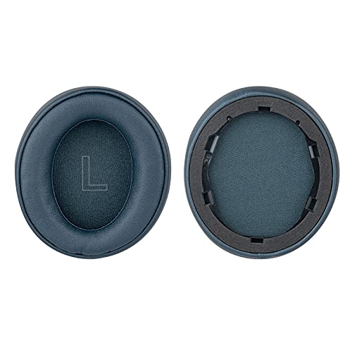 Geekria QuickFit Protein Leather Replacement Ear Pads for Anker Soundcore Life Q30, Soundcore by Anker Life Q35 Headphones Earpads, Headset Ear Cushion Repair Parts (Obsidian Blue)