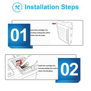 RunStar Remanufactured 3-Pack 124 Ink Cartridge Replacement for Epson 124 T124 Work for NX125 Stylus NX127 NX130 Stylus NX230 NX330 Stylus NX420 NX430 Workforce 320 323 325 435 Inkjet Printer (C/M/Y)