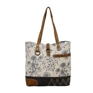 myra bag dream catcher tote bag upcycled canvas, rug & leather s-2539