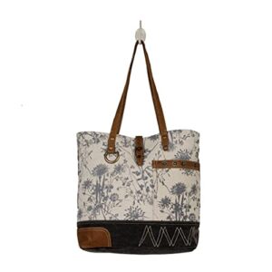 Myra Bag Dream Catcher Tote Bag Upcycled Canvas, Rug & Leather S-2539