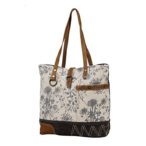 Myra Bag Dream Catcher Tote Bag Upcycled Canvas, Rug & Leather S-2539