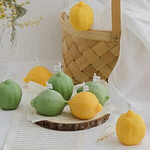 Lemon Shaped Scented Candle,100G Fruit Aroma Soy Wax Decorative Candle for Table Photo Prop Birthday Gift,Prefect for Meditation Stress Relief Mood Boosting Bath Yoga (Yellow)