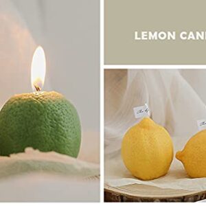 Lemon Shaped Scented Candle,100G Fruit Aroma Soy Wax Decorative Candle for Table Photo Prop Birthday Gift,Prefect for Meditation Stress Relief Mood Boosting Bath Yoga (Yellow)