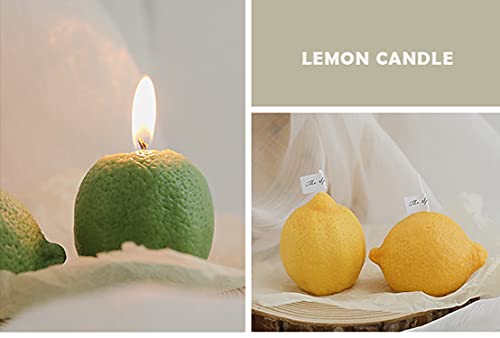 Lemon Shaped Scented Candle,100G Fruit Aroma Soy Wax Decorative Candle for Table Photo Prop Birthday Gift,Prefect for Meditation Stress Relief Mood Boosting Bath Yoga (Yellow)