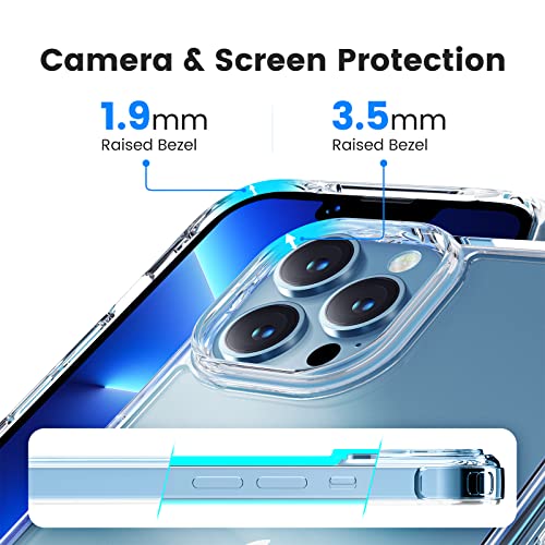 Mkeke for iPhone 13 Pro Case Clear, Slim Phone Cases for Apple iPhone 13 Pro with Protective Bumper [Military Grade Protection] [Not Yellowing]