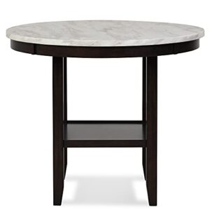 new classic furniture celeste faux marble round counter table, 42-inch, espresso