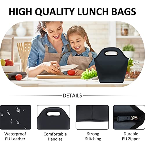 Gloppie Mini Lunchbox Small Lunch Bag for Men Leakproof Insulated Lunch Tote for Women Blue + Black