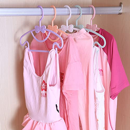 veeyidd Children's Hangers Plasti - 11.6" Size for Baby Kids Infant & Toddler Clothes (5 Colors, 30 Pack)