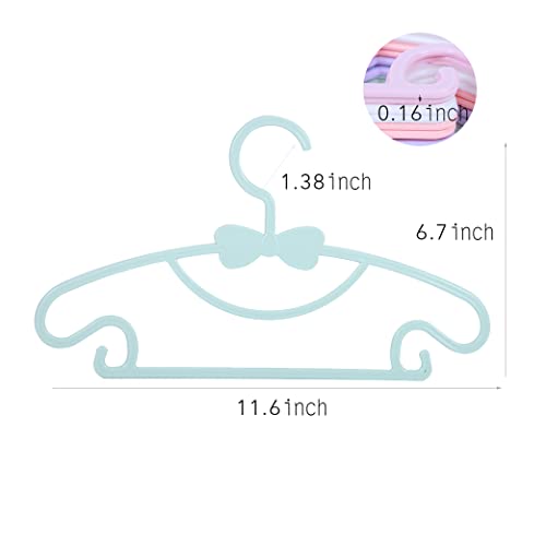 veeyidd Children's Hangers Plasti - 11.6" Size for Baby Kids Infant & Toddler Clothes (5 Colors, 30 Pack)