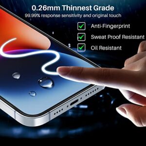 TOZO Compatible for iPhone 14 Plus Screen Protector Compatible for iPhone 13 Pro Max Screen Protector 6.7 inch 3 Pack Premium Tempered Glass 0.26mm 9H Hardness 2.5D Film Easy Install 6.7 inch