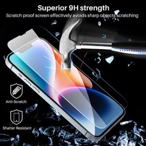 TOZO Compatible for iPhone 14 Plus Screen Protector Compatible for iPhone 13 Pro Max Screen Protector 6.7 inch 3 Pack Premium Tempered Glass 0.26mm 9H Hardness 2.5D Film Easy Install 6.7 inch