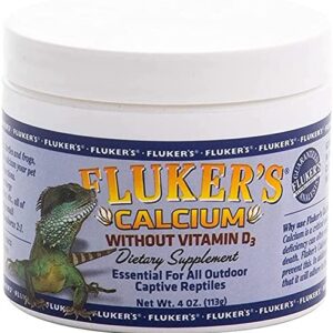 DBDPet Fluker's Reptile Calcium Supplement Without Vitamin D3 4oz - Includes Attached Pro-Tip Guide