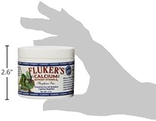 DBDPet Fluker's Reptile Calcium Supplement Without Vitamin D3 4oz - Includes Attached Pro-Tip Guide