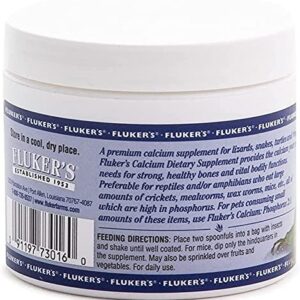 DBDPet Fluker's Reptile Calcium Supplement Without Vitamin D3 4oz - Includes Attached Pro-Tip Guide