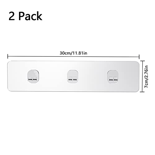 ROSEYAT 2-Pack Shower Caddy Adhesive Strong Sticky Waterproof Heavy-Duty Wall Stick Adhesives Hook Strip Nail Free Transparent Adhesive Pad for Kitchen Racks, Bathroom Shelves, Storage Organizers