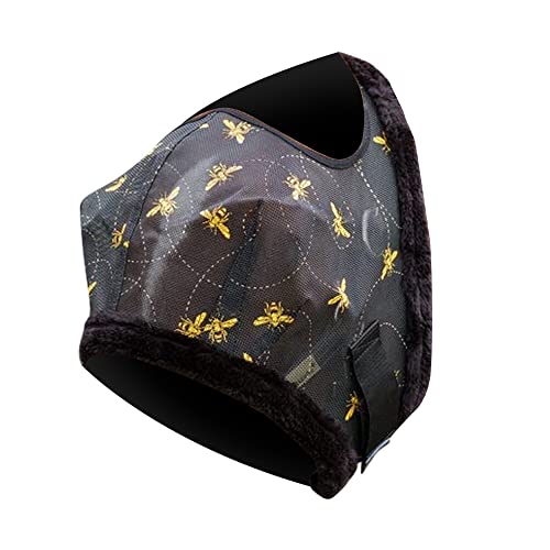 Mackey Bee Mine Fly Mask for Horses | With Fleece Binding, Added Protection from Biting Insects | Comfortable, Breathable and Easy to Use | Medium