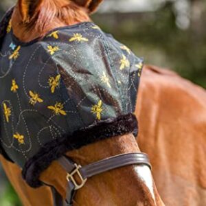 Mackey Bee Mine Fly Mask for Horses | With Fleece Binding, Added Protection from Biting Insects | Comfortable, Breathable and Easy to Use | Medium