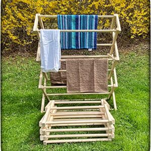 Saving Shepherd Clothes Drying Rack - 52¾"H x 36" W Folding Maple Wood Amish Handmade in Lancaster, PA USA