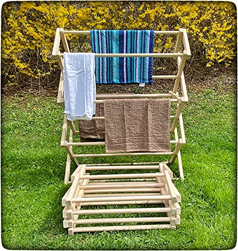 Saving Shepherd Clothes Drying Rack - 52¾"H x 36" W Folding Maple Wood Amish Handmade in Lancaster, PA USA