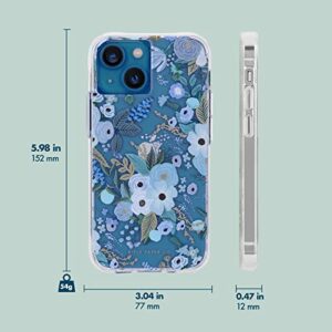 Rifle Paper Co. iPhone 13 Case for Women [10ft Drop Protection] [Wireless Charging] Floral Print Phone Case for iPhone 13, Slim iPhone Case, Anti Scratch, Shock Absorbing Materials -Garden Party Blue