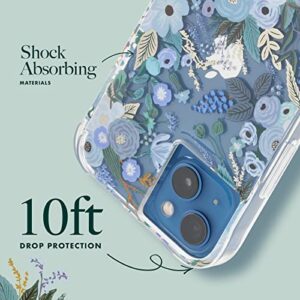 Rifle Paper Co. iPhone 13 Case for Women [10ft Drop Protection] [Wireless Charging] Floral Print Phone Case for iPhone 13, Slim iPhone Case, Anti Scratch, Shock Absorbing Materials -Garden Party Blue