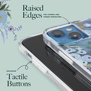 Rifle Paper Co. iPhone 13 Case for Women [10ft Drop Protection] [Wireless Charging] Floral Print Phone Case for iPhone 13, Slim iPhone Case, Anti Scratch, Shock Absorbing Materials -Garden Party Blue