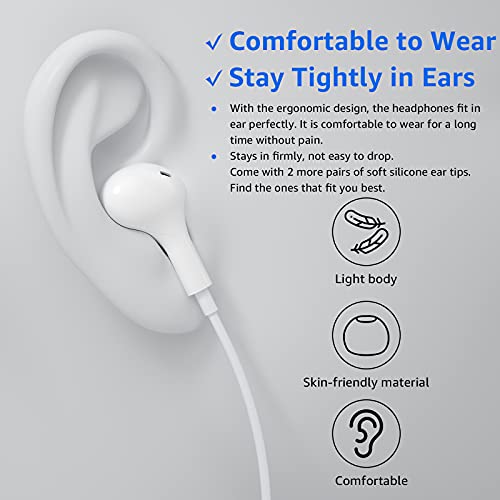 USB C Headphones for Samsung S23 S22 Ultra,Magnetic HiFi Stereo USB Type C Earphones Wired Earbuds with Mic Noise Isolation for iPad Pro iPad Air 5 4 Mini 6 Galaxy S21 S20 Flip Pixel 7 6 6a OnePlus 10