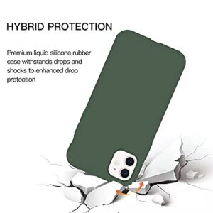 ZVastt iPhone 11 Case iPhone 11 Phone Case Liquid Silicone Soft Gel Rubber Cover Microfiber Lining Anti-Scratch Durable Full Body Shockproof Protective Phone Cases for iPhone 11 6.1", Forest Green