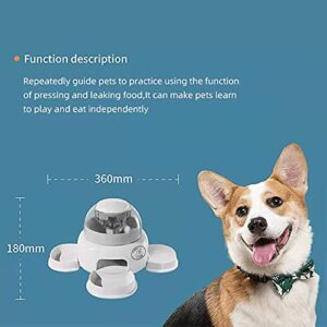 Eimiry Pressing Pet Feeder, with 4 Feeding Troughs, Pet Dry Food Dispenser,Dog Automatic Feeders,Make Pets Learn to Play and eat independently