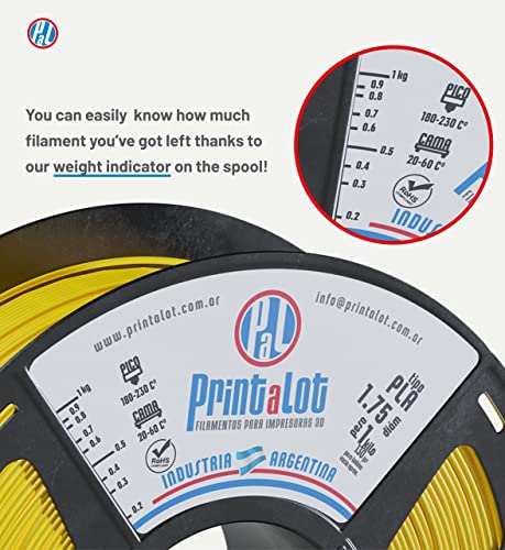 PRINTALOT PLA 3D Printer Filament, Dimensional Accuracy +/- 0.03 mm, 1 kg Spool, 1.75 mm Stone