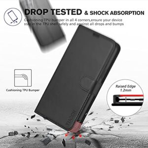 TUCCH Case for iPhone 13 Pro Max Wallet Case, RFID Blocking Card Slot Stand Phone Case with [Shockproof TPU Interior Case], PU Leather Magnetic Flip Cover Compatible with iPhone 13 Pro Max 6.7", Black