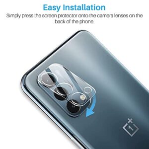 LK [4 Pack] 2 Pack Screen Protector for OnePlus Nord N200 5G + 2 Pack Camera Lens Protector, 9H Tempered Glass Screen Protector with Alignment Frame, Scratch-Resistant, Anti-Fingerprint, Smooth-Touch